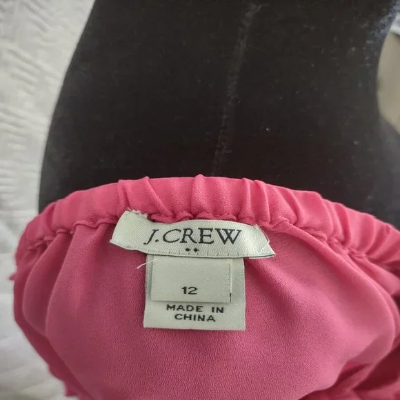 Sweet J.Crew Cold Shoulder Blouse Top with Tassel Tie Size 12 Off Shoulder - Picture 4 of 7